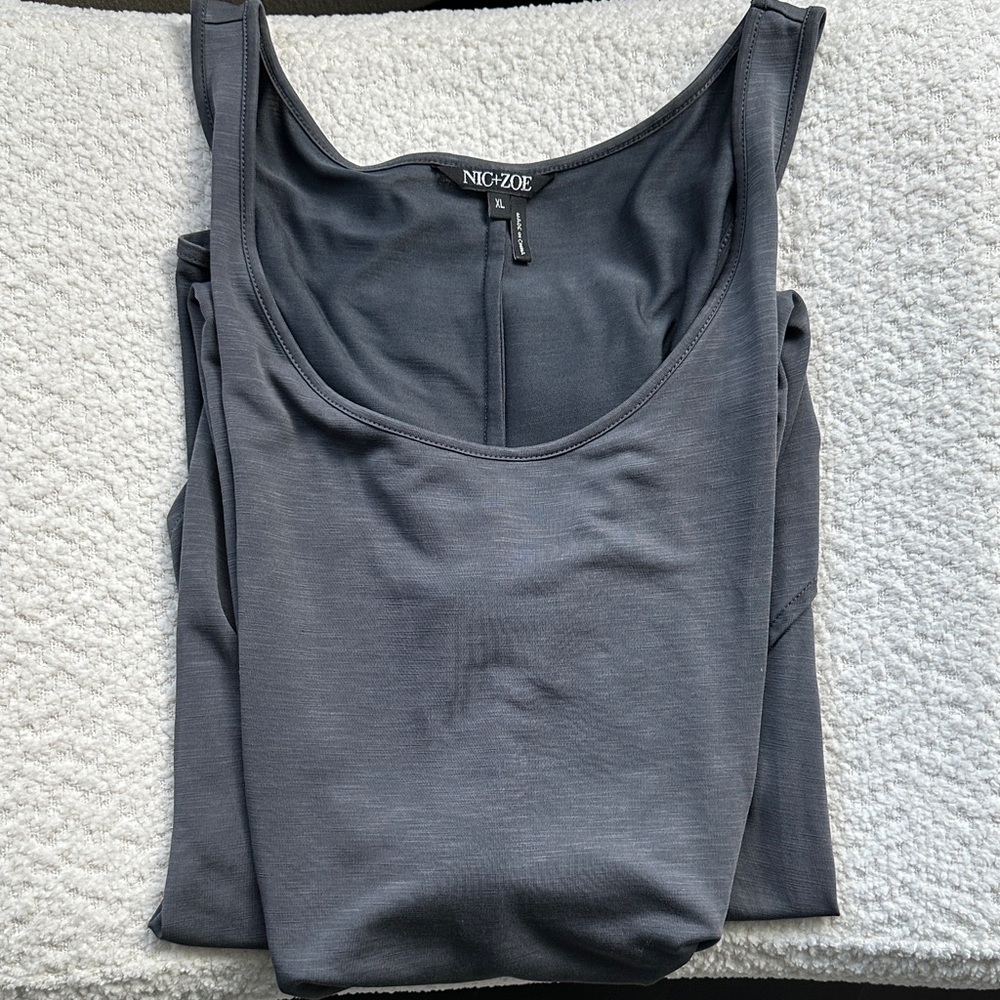 EUC NIC+ZOE Asymmetrical Sleeveless Gray Dress // XL